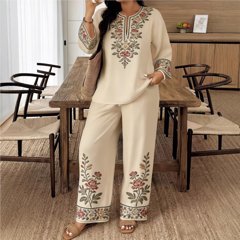 Ethnic Fashion For Ladies - Completo da donna autunnale con stampa