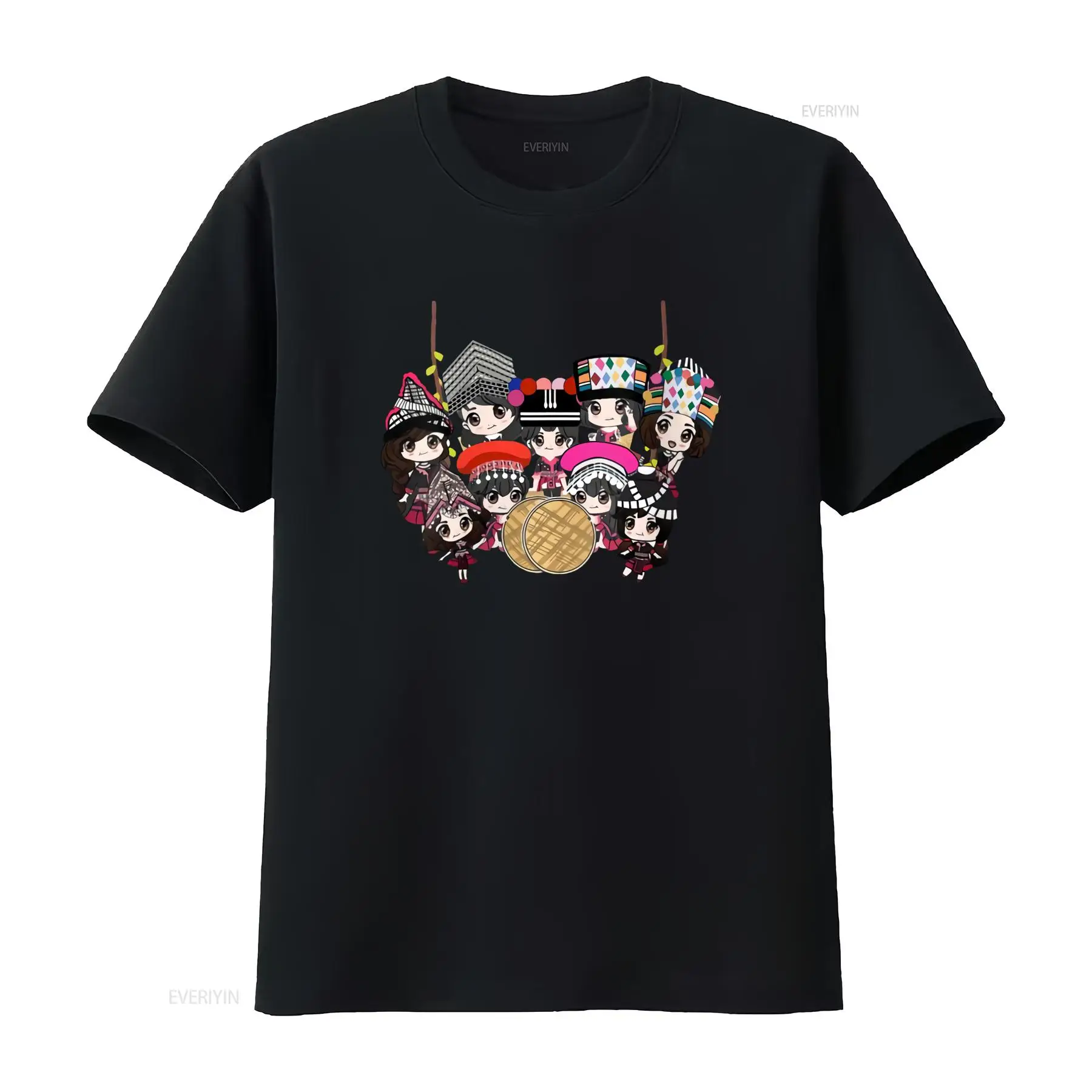 Fashion Ethnic Wear For Men - T-shirt con stampa cartoon 9 Hmong