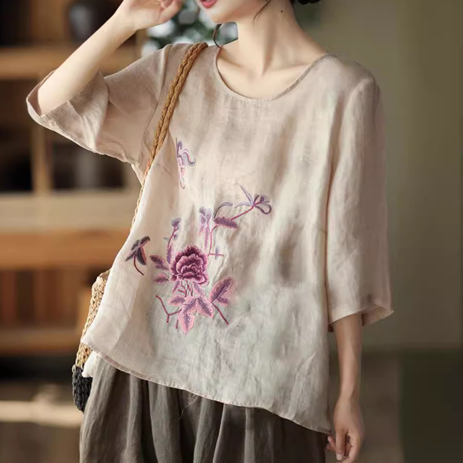 Ethnic Fashion For Ladies - Camicetta Estiva Retrò da Donna Taglie