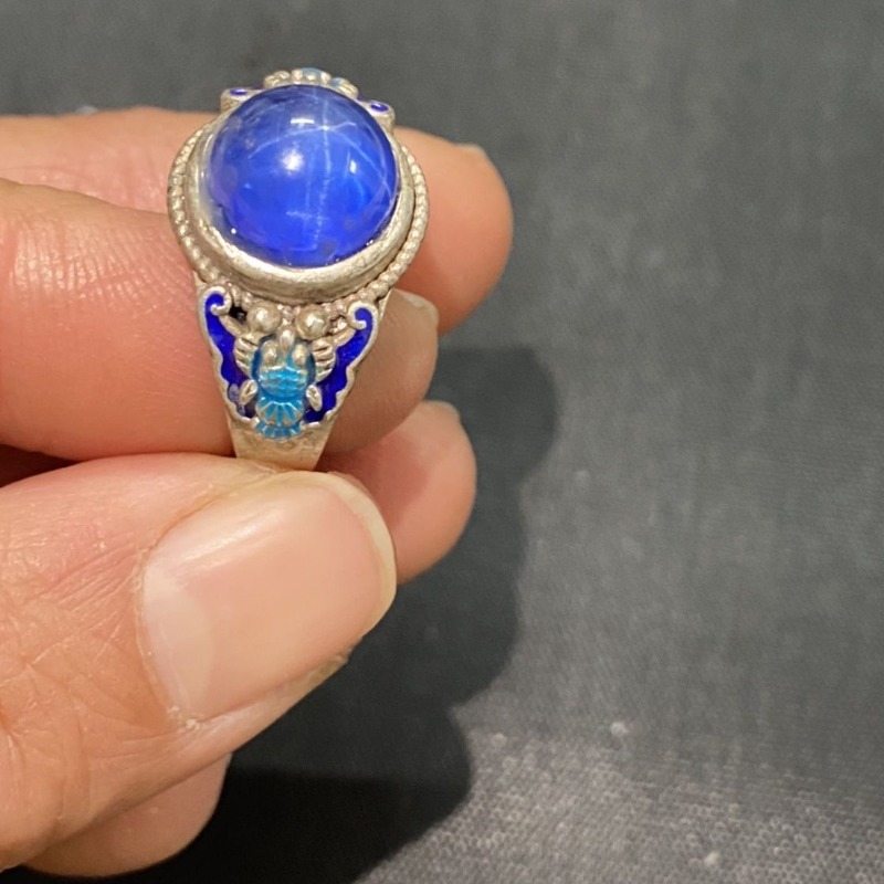 Ethnic Wear Fashion Designer - Anello Aperto Etnico Cloisonné, Design Raffinato