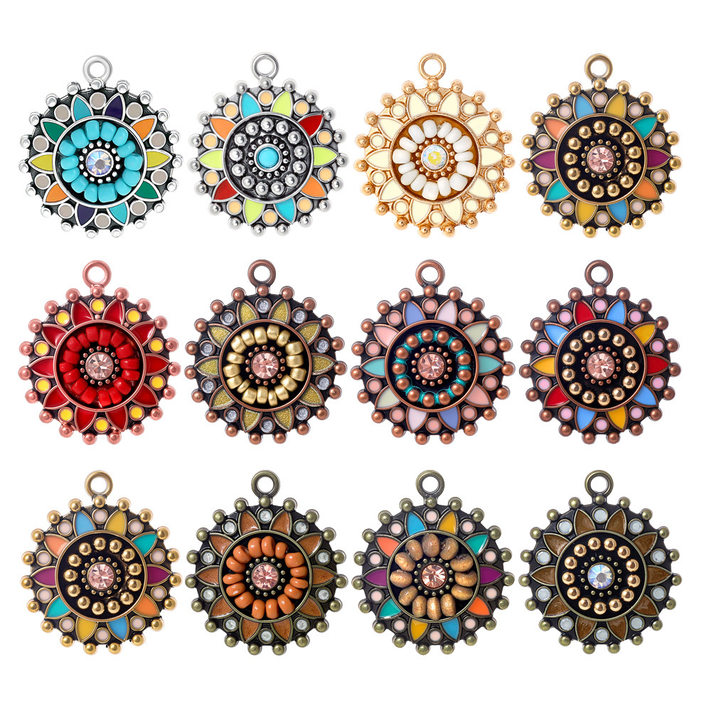 Ethnic Fashion For Ladies - Ciondoli Rotondi Vintage Bohemien Etnici Smaltati