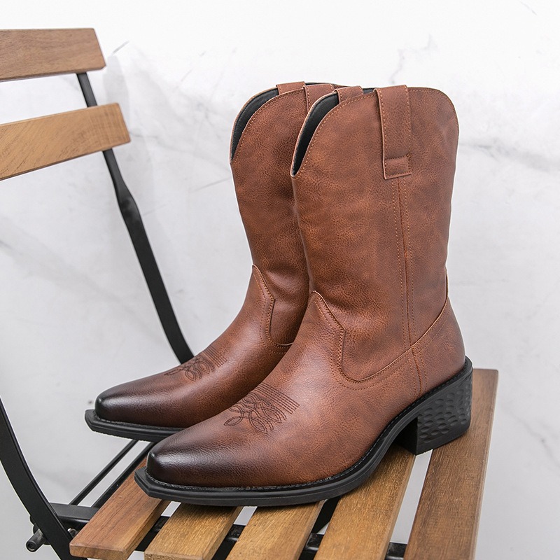 Ethnic Fashion For Men - Stivali da Uomo Classici con Ricami,