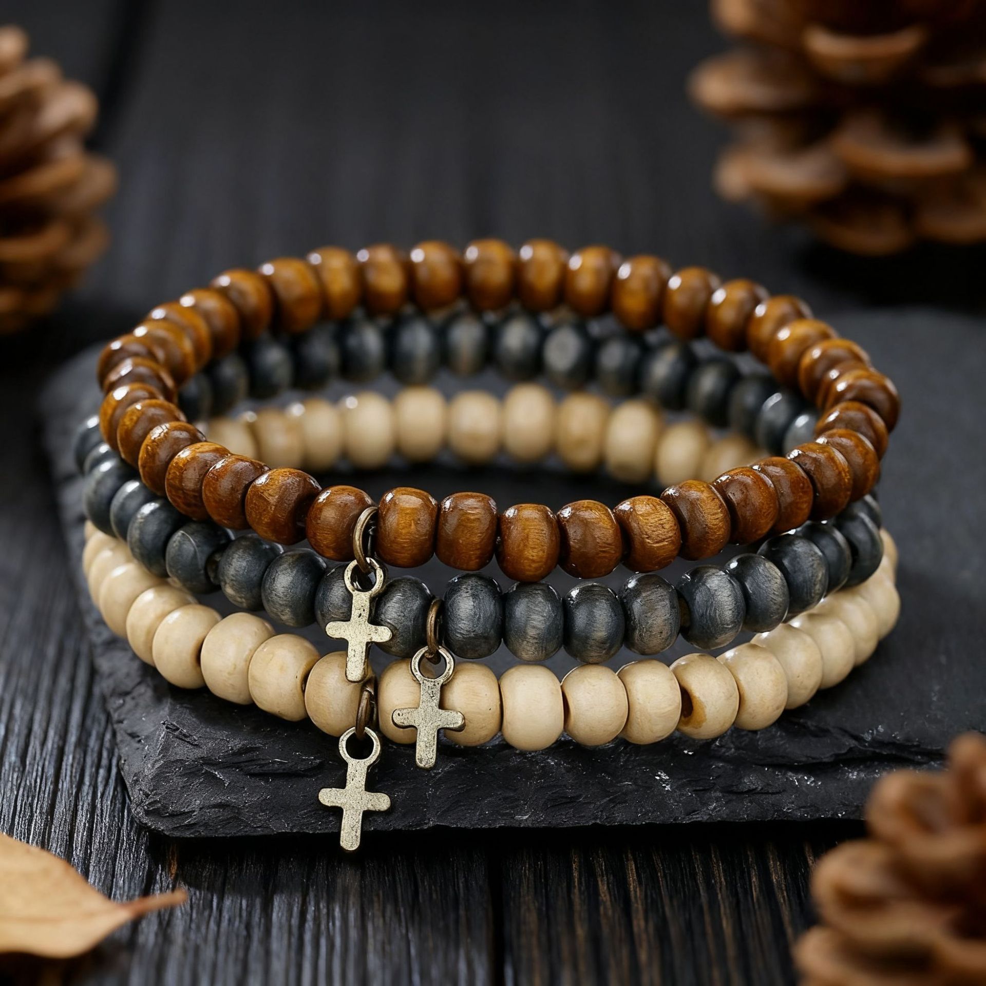 Bracciale con perline in legno - Fashion Ethnic Wear For Men recensione e prezzo