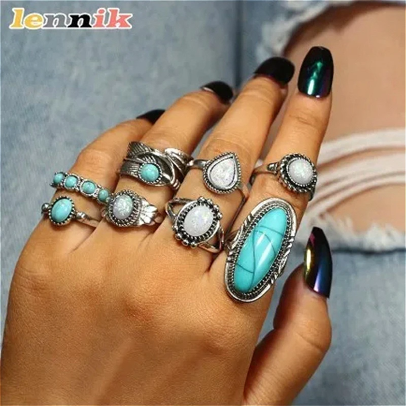LENNIK Set di 8 Anelli Etnici  - Ethnic Wear Fashion Designer recensione e prezzo