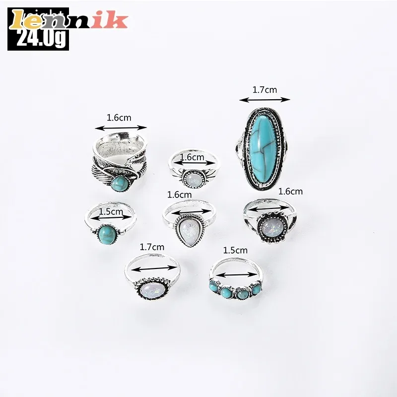 LENNIK Set di 8 Anelli Etnici  - Ethnic Wear Fashion Designer recensione e prezzo