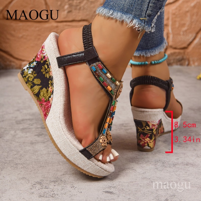 Sandali con Zeppa Floreali Boh - Ethnic Fashion For Women recensione e prezzo